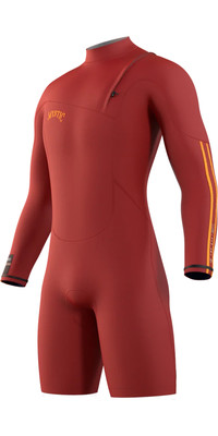 2023 Mystic Mens The One 3/2mm Long Sleeve Shorty GBS Zipfree Wetsuit 35000.230126 - Red