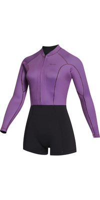 2023 Mystic Womens Lunar 2mm Longarm Front Zip Shorty Wetsuit 35000.230112 - Sunset Purple