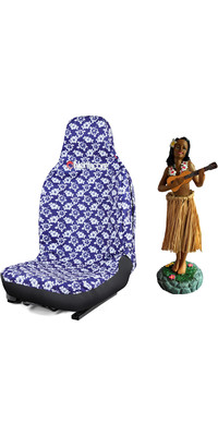 2024 Northcore Waterproof Car Seat Cover & Hawaiian Hula Dashboard Doll Bundle NCHW - Hibiscus