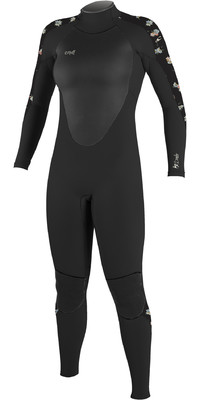 2023 O'Neill Womens Epic 5/4mm Back Zip GBS Wetsuit 4218B - Black / Cindydaisy
