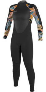 2023 O'Neill Womens Epic 5/4mm Back Zip Wetsuit 4218B - Black / Demiflor