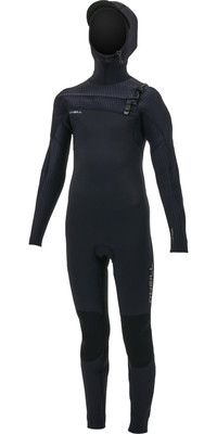 2023 O'Neill Youth Hyperfreak+ 5/4mm Chest Zip GBS Hooded Wetsuit 5352 - Black