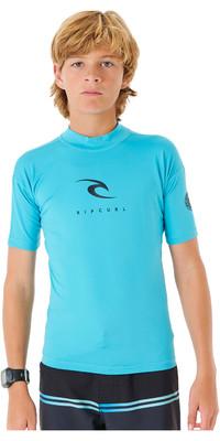 2023 Rip Curl Boys Corps Short Sleeve Rash Vest 11NBRV - Blue
