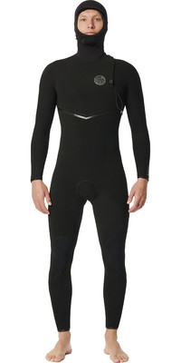 2024 Rip Curl Mens E-Bomb 4/3mm Zip Free Hooded Wetsuit 14RMFS - Black
