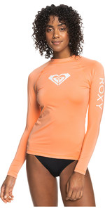 2023 Roxy Womens Whole Hearted Long Sleeve Rash Vest ERJWR03547 - Papaya Punch