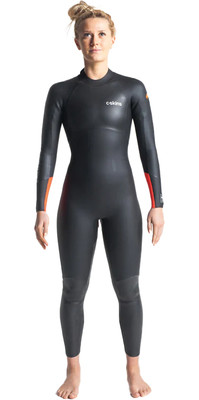 2024 Swim Research Womens 4/3mm Back Zip GBS Wetsuit C-SR43WBZ - Black / Orange