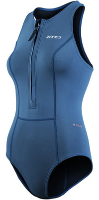 2023 Zone3 Womens Yulex 1.5mm Front Zip Sleeveless Swimsuit NA23WYSS103 - Navy