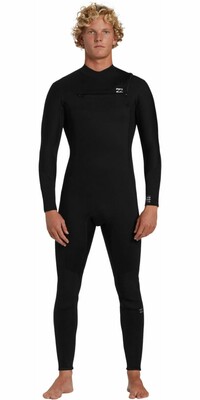 2024 Billabong Mens Foil 4/3mm Chest Zip Wetsuit ABYW100244 - Black