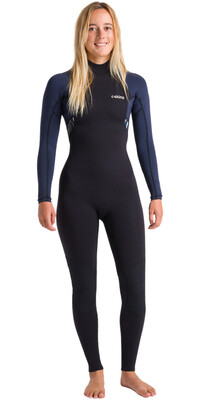 2024 C-Skins Womens NuWave Element 3/2mm Back Zip Wetsuit C-NEL32STW - Black / Slate / Saffron