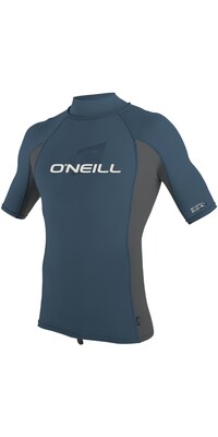 2024 O'Neill Mens Premium Skins Short Sleeve Turtle Neck Rash Vest 4517 - Copen Blue / Smoke