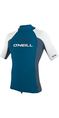2024 O'Neill Mens Premium Skins Short Sleeve Turtle Neck Rash Vest 4517 - Ultra Blue / Copen Blue