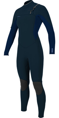 2024 O'Neill Womens Hyperfreak+ 4/3mm Chest Zip Wetsuit 5349 - Shade / Navy