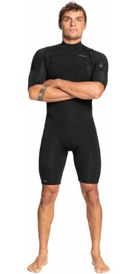2024 Quiksilver Mens Everyday Sessions 2mm Chest Zip Shorty Wetsuit EQYW503036 - Black