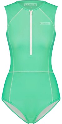 2024 Wallien Womens One Piece Front Zip Swimsuit 102024 - Aquamarine