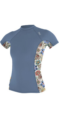 2024 O'Neill Womens Side Print Short Sleeve Rash Vest 5405S - Infinity / Talitha