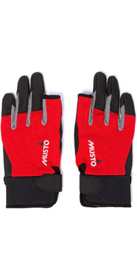 2023 Musto Essential Sailing Long Finger Gloves AUGL002 - Red