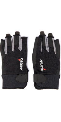 2023 Musto Essential Sailing Short Finger Gloves AUGL003 - Black