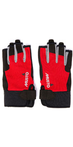 2022 Musto Essential Sailing Short Finger Gloves AUGL003 - Red