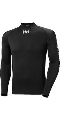 2023 Helly Hansen Mens Long Sleeve Rash Vest 34023 - Black