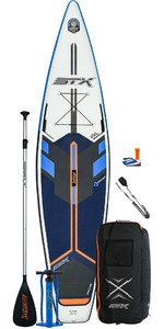 2021 STX Touring 14'0 Inflatable Stand Up Paddle Board Package - Board, Bag, Paddle, Pump & Leash - Blue / Orange