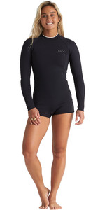2020 Billabong Womens Eco Spring Fever 2mm Long Sleeve Shorty Wetsuit S42G50 - Onyx