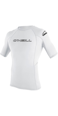 2023 O'Neill Youth Basic Skins Short Sleeve Rash Vest 3345 - White