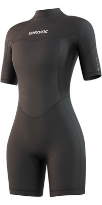2023 Mystic Womens Brand 3/2mm Back Zip Shorty Wetsuit 210323 - Black