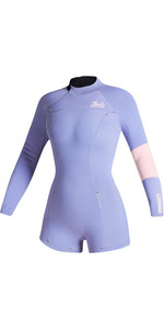 2023 Mystic Womens Lunar 2/2mm Back Zip Long Sleeve Shorty Wetsuit 35000220090 - Pastel Lilac
