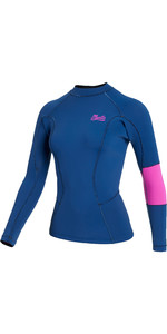 2022 Mystic Womens Lunar 2mm Long Sleeve Wetsuit Top 35001220157 - Summer Blue