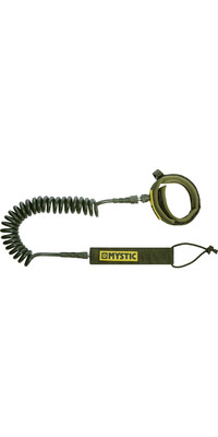 2022 Mystic Coiled 10ft Board Leash 210151 - Dark Leaf
