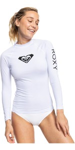 2022 Roxy Womens Whole Hearted Long Sleeve Rash Vest ERJWR03547 - Bright White