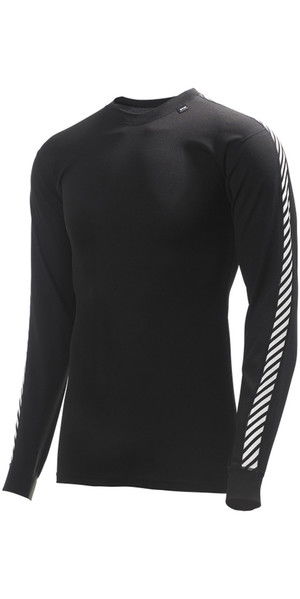 2019 Helly Hansen Lifa Stripe Crew Neck Base Layer LS Top Black 48800