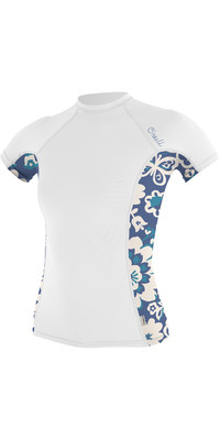 2024 O'Neill Womens Side Print Short Sleeve Rash Vest 5405S - White / Christina Floral