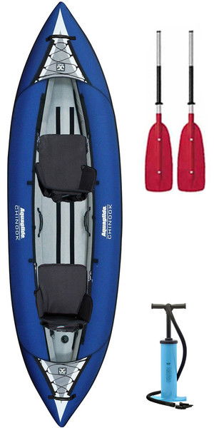 2019 Aquaglide Chinook 2 Man Inflatable Kayak BLUE + 2 FREE PADDLES + Pump