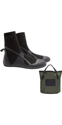 Billabong Absolute 5mm Round Toe Boots & Changing Bucket Bundle ABYWB - Black / Military