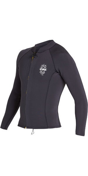 2019 Billabong Mens 2mm Revolution Front Zip Neo Jacket Black Sands N42M14