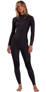 2021 Billabong Womens Synergy 4/3mm Chest Zip Wetsuit W44G51 - Black Tropic