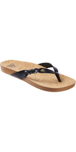 2023 Reef Womens Cushion Court Twist Flip Flops CJ0195 - Black
