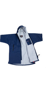 2022 Dryrobe Advance Junior Short Sleeve Premium Outdoor Changing Robe / Poncho DR100 - Navy / Grey