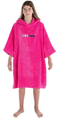 2022 Dryrobe Junior Organic Cotton Hooded Towel Changing Robe / Poncho - Pink