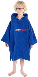2022 Dryrobe Junior Organic Cotton Hooded Towel Changing Robe / Poncho - Royal Blue