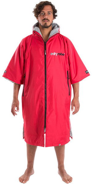 2019 Dryrobe Advance - Short Sleeve Premium Outdoor Change Robe DR100 - L Red / Grey