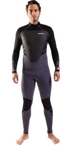 2023 Gul Mens Response 4/3mm Back Zip Wetsuit RE1246-C1 - Grey / Black