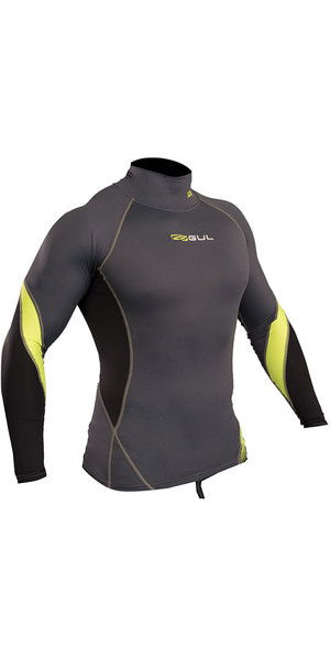 2019 Gul Xola Long Sleeve Rash Vest Graphite / Lime RG0339-B4