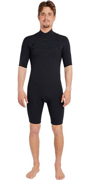 2018 Billabong Furnace Pro 2mm Chest Zip Shorty Wetsuit BLACK H42M15