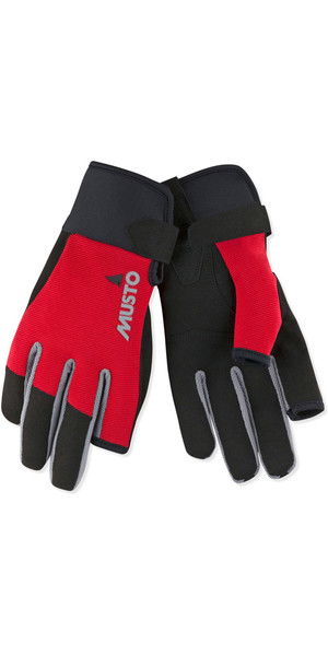 2019 Musto Essential Sailing Long Finger Gloves Red AUGL002