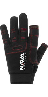 2023 NAVA Performance Long Finger Sailing Gloves NAVA010 - Black