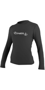 2023 O'Neill Womens Basic Skins Long Sleeve Rash Tee BLACK 4340
