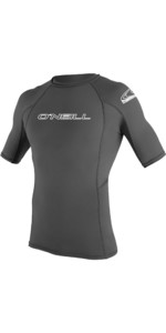 2022 O'Neill Basic Skins Short Sleeve Crew Rash Vest 3341 - Graphite