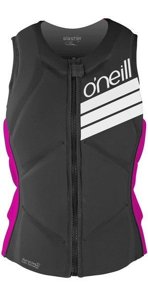 2018 O'Neill Womens Slasher Comp Impact Vest BLACK / PUNK PINK 4938EU